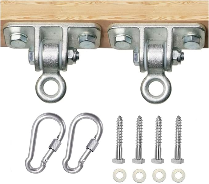 Heavy Duty Swing Hangers Set, 2400lb Capacity, 2-Pack with Mounting Hardware
