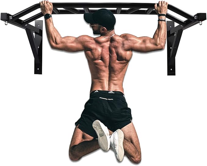 BDL Wall Mounted Pull Up Bar Chin Up bar Multifunctional Dip Station for Indoor Home Gym Workout, Power Tower Set Training Equipment Fitness Dip Stand Supports to 440 Lbs（2 Types）