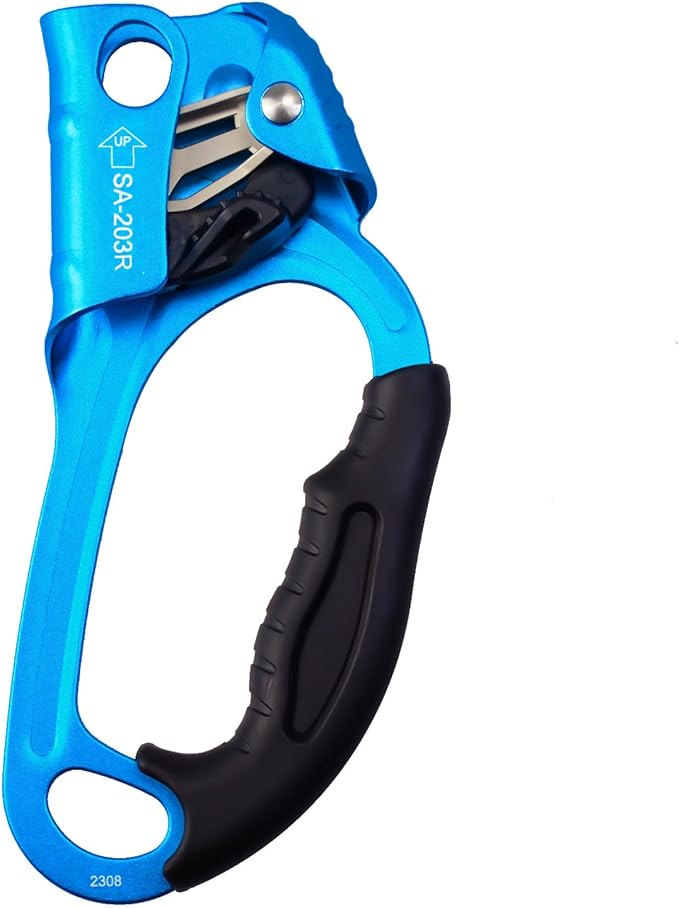 UIAA & CE Certified Climbing Rappelling Equip Hand Ascender Left Right Hand for 8-13mm Rope 4kN
