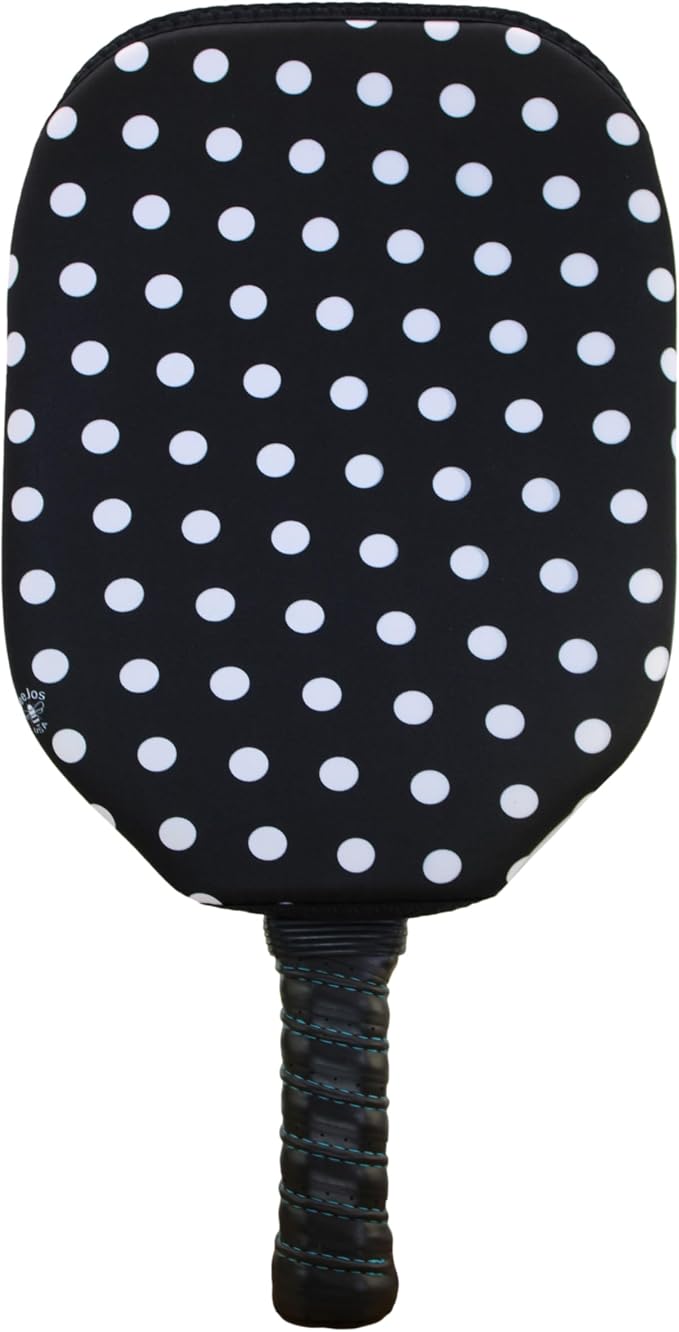 BeeJos Women's Polka Dot Collections: Premium Slip-On Pickleball Paddle Cover-Fits Standard Size Paddles-Zipperless (Paddle not Included) 6 Color Variations
