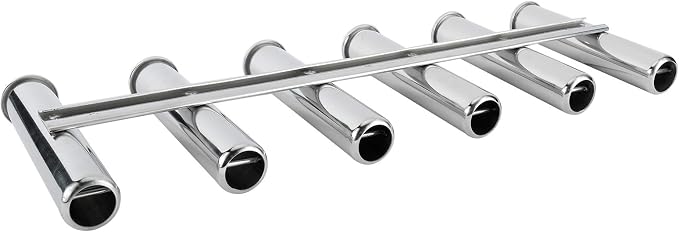 YaeMarine Fishing Rod Holder 316 Stainless Steel Fishing Rod Rack 3Tube/4Tube/5Tube/6Tube Mirror Finish for Marine Boat Yacht Camper