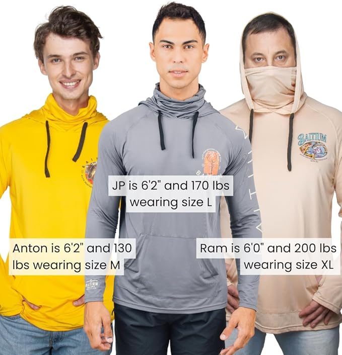 Fishing Shirts for Men,UPF50 Hooded Long Sleeve with Gaiter, Sun Protection Dry Fit Apparel, Face Mask, Fishing Clothes