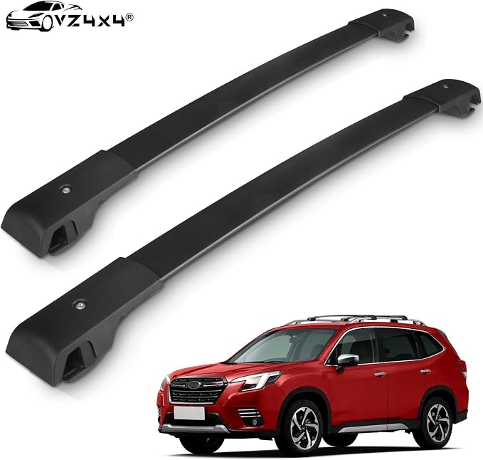 Updated Roof Rack Cross Bars Compatible with The Following Models: Subaru Forester 2014 2015 2016 2017 2018 2019 2020 2021 2022 2023 2024 Heavy Duty Metal Raised Luggage crossbars Rooftop Cargo Bars