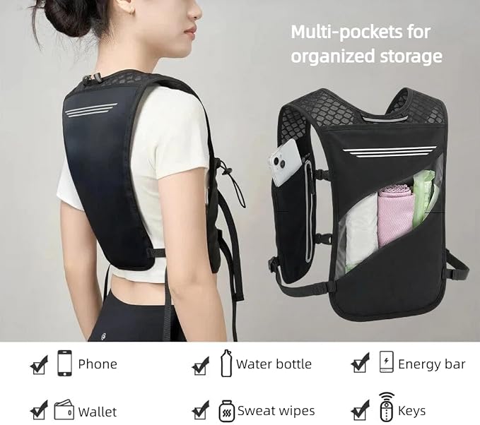 Running Vest for Women Men Hydration Backpack with 500ml Soft Flask Lightweight Water Pack