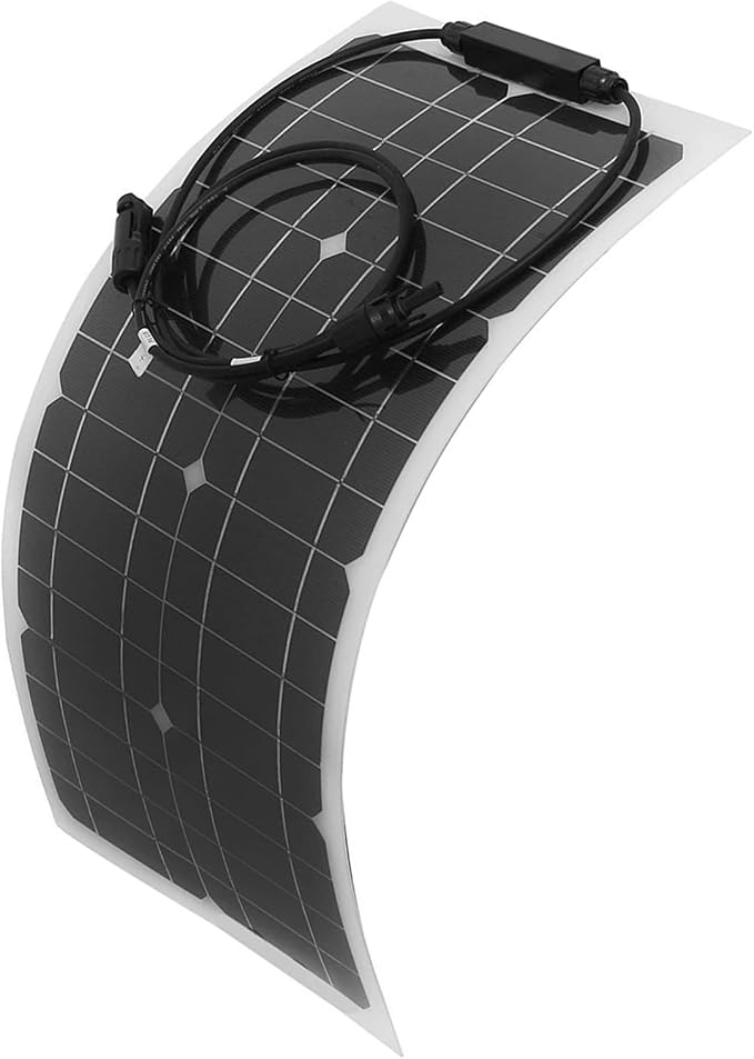 FECAMOS 100W Portable Solar Panel, Lightweight 100 Watt Solar Panel Flexible Outdoor Power Supply for RV