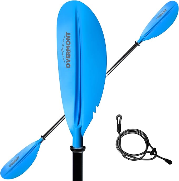 Overmont Kayak Paddles with Leash - Heavy Duty Aluminum Alloy Shaft Boating Oar for Kayaking Boating Canoeing 218cm/86in - 230cm/90.5in - 241cm/95in
