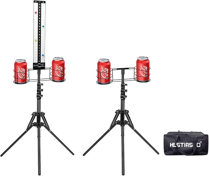Cornhole Scoreboard 2 Sets, Metal Magnetic Cornhole Score Keeper with Drink Holder, Easy to Assemble, Score Tracking, Perfect Score Tracking Accessory for Outdoor and Patio Games