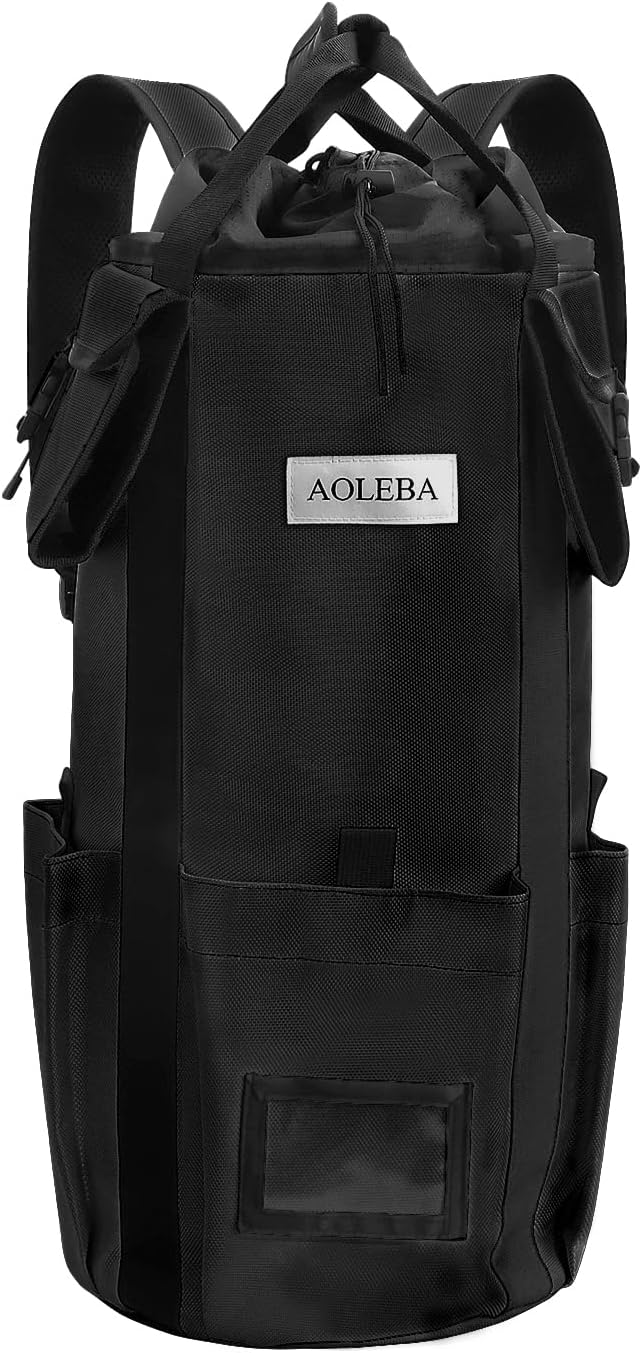 AOLEBA Arborist Rope Storage Bag Tree Climbing Rock Rope Bucket Backpack Rope Storage Bag Large Capacity 1680D Thicken Nylon Material with Hand Straps, Side Pockets