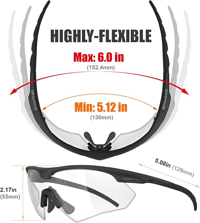 HTS HUNTERSKY S53 Anti Fog Tactical Shooting Range Safety Glasses ANSI Z87.1 Ballistic Eye Protection Hunting Airsoft Riding