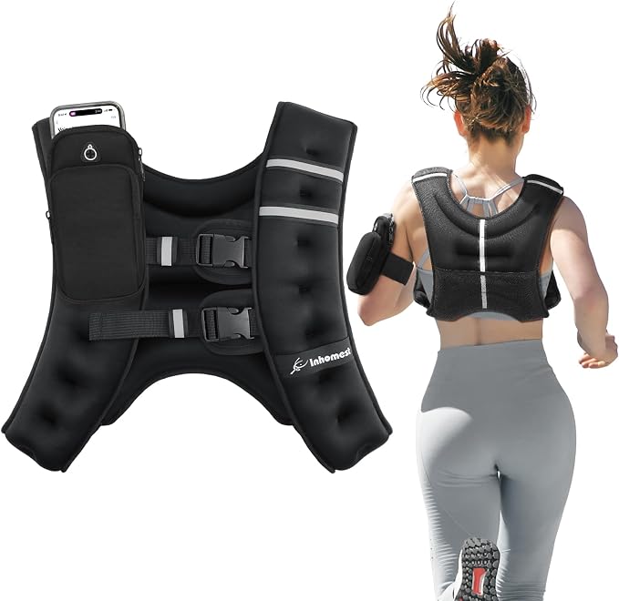 Weighted Vest Weight Vest for Men Women Kids Weights Included with Reflective Stripe, Body Weight Vests Adjustable for Running, Workout, Jogging, Walking