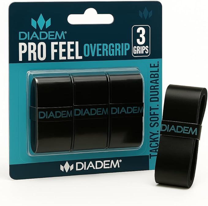 Diadem Pro Feel Overgrip | Ultra-Thin 0.6mm Tennis & Pickleball Grip Tape – Superior Cushioning, Moisture-Wicking & Long-Lasting Tackiness