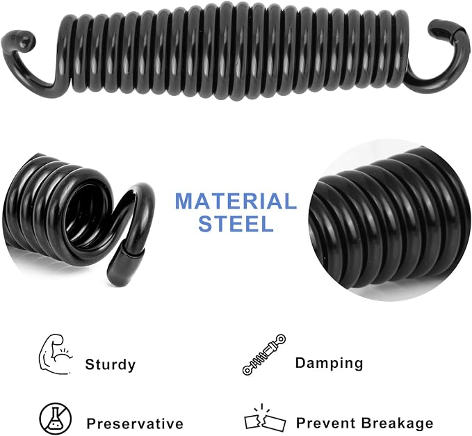 Porch Swing Springs Hammock Chair Spring Hold up to 1600lbs Heavy-Duty Chr-ome Springs for Hanging Chairs Ceiling Mount Porch Swings Punching Bag - 2 PCS Black