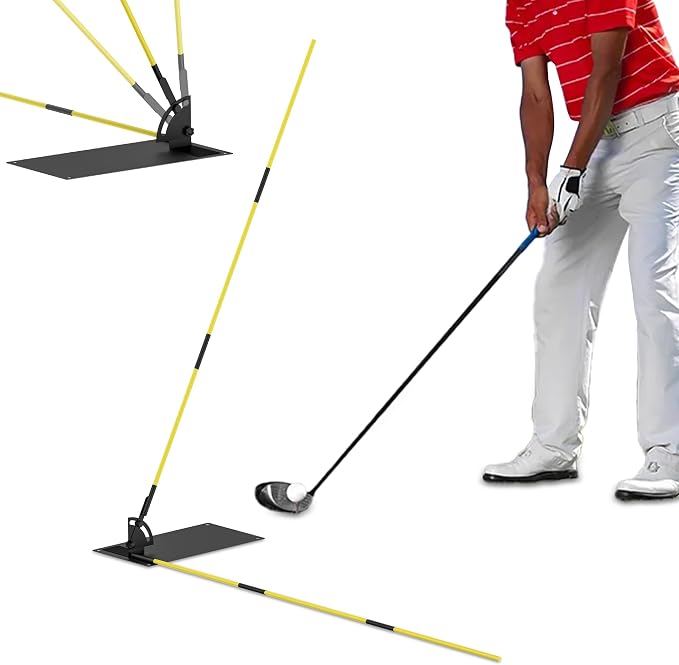 Golf Alignment Sticks - Golf Sticks Alignment Holder Plate, Golf Alignment Rods Aid for Aiming, Putting, Full Swing Trainer, Posture Corrector Golf Training aid