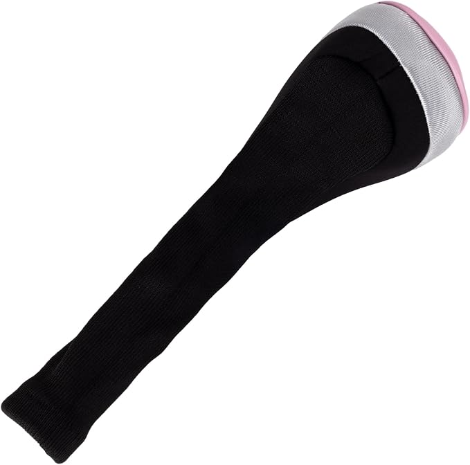 Andux 3pcs/Set PU Golf Wood Club Head Covers with Long Neck | for 460cc Driver Fairway Wood Club with Hook & Loop No. Tags Coloured Piping Pull-On Closure