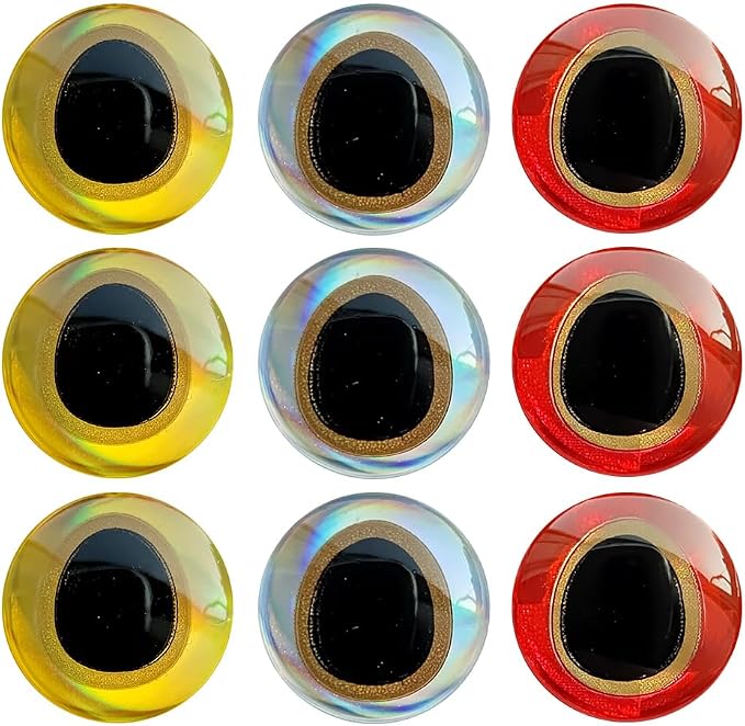 900pcs Assorted 3D Simulation Laser Fishing Lure Eyes Artificial Fish Eyes for Fishing Lure 8mm 10mm 12mm