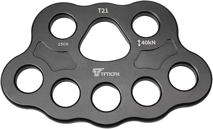 30kN/40kN Rigging Plate, Aluminum Anchor Multiplier Plate, Force Divider Plate Bear, Climbing Descender Connector Gear for Hammock Firefighting Arborist Rock Climbing Rescue Cave Yoga Rappel