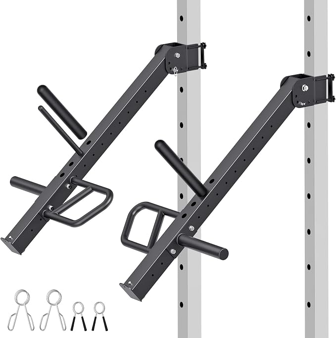 SELEWARE Squat Rack Attachment, Y-Shaped Dip Bar Attachment, Nordic Hamstring Curl Attachment and Lever Arms for 2x2 or 3x3 Power Rack with 5/8" or 1" Hole, Power Cage Accessories for Home Gym