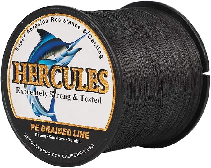 HERCULES Cost-Effective Super Cast 8 Strands Braided Fishing Line 10LB to 300LB Test for Salt-Water,109/328/547/1094 Yards(100M/300M/500M/1000M),Diam.#0.12MM-1.2MM,Hi-Grade Performance,Variety Colors