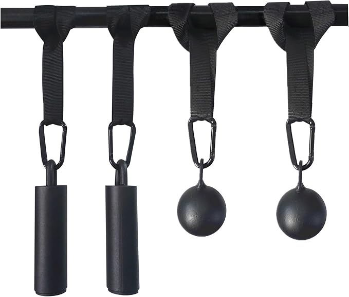 Pull Up Grips Set with Hanging Straps and Strong Carabiner, Finger Strengthener，Forearm, Biceps, Ninja Warrior, Back Muscles Training