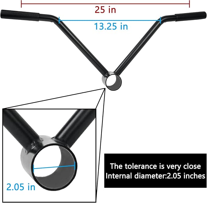 Luwint T Bar Row Handle, Solid Steel V Bar Handle Landmine Attachment, Home Gym Equipment for Deadlift Squat Tricep Back Workout