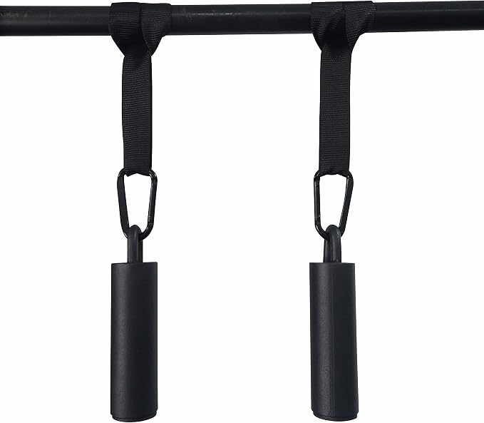 Pull Up Grips Set with Hanging Straps and Strong Carabiner, Finger Strengthener，Forearm, Biceps, Ninja Warrior, Back Muscles Training