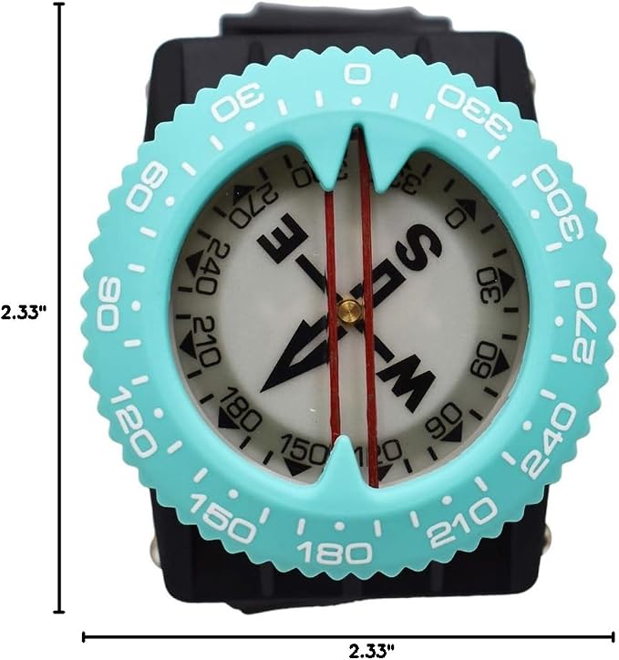 Scuba Choice Diving Compass (Wrist/Bungee Mount) – Easy-to-Read Underwater Navigation Tool for Scuba Diving, Durable Design with Rotating Bezel, Reliable Directional Aid for Deep Dive Adventures