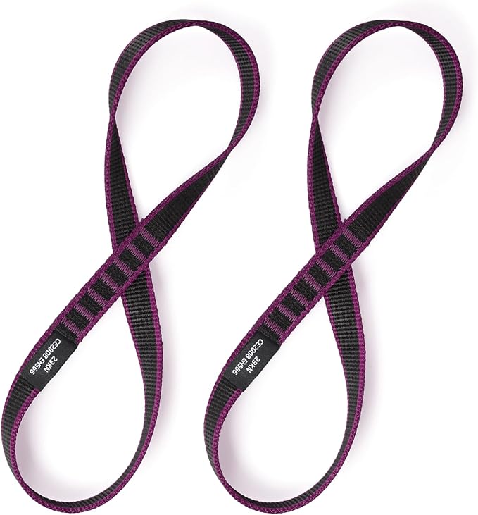 18mm Nylon Climbing Sling Runner 23KN CE2008/EN566 Certified - Webbing Straps for Outdoor Rock Climbing, Rappelling, Swing, Yoga Hammock etc
