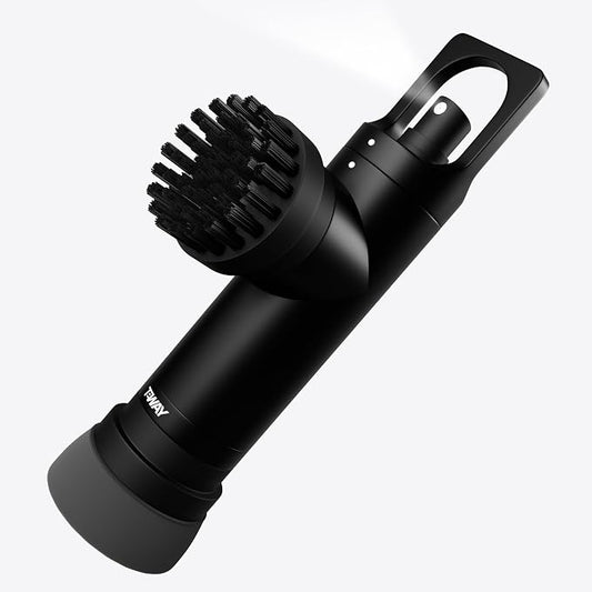 Golf Club Brush Cleaner with Water Spray Bottle and Sponge - Clean Golf Clubs Golf Balls Shoes All at Once - Heavy Duty - Golf Cleaning Device - Golf Accessories- USA Company (Matte Black)