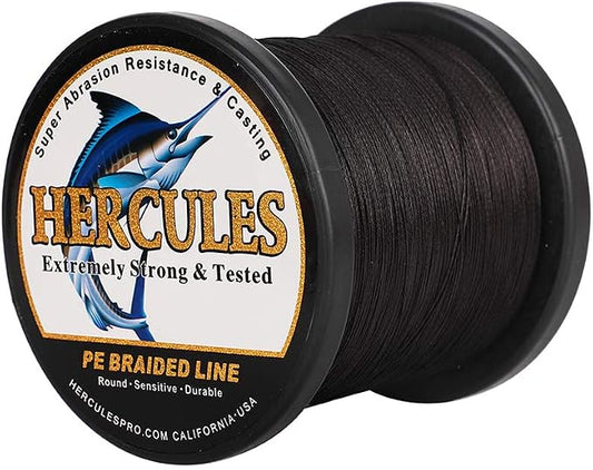 HERCULES Cost-Effective Super Cast 8 Strands Braided Fishing Line 10LB to 300LB Test for Salt-Water,109/328/547/1094 Yards(100M/300M/500M/1000M),Diam.#0.12MM-1.2MM,Hi-Grade Performance,Variety Colors