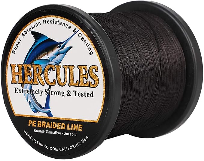 HERCULES Cost-Effective Super Cast 8 Strands Braided Fishing Line 10LB to 300LB Test for Salt-Water,109/328/547/1094 Yards(100M/300M/500M/1000M),Diam.#0.12MM-1.2MM,Hi-Grade Performance,Variety Colors