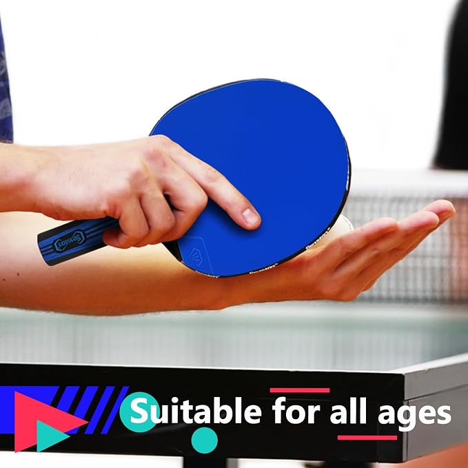 Senston 5-Ply Ping Pong Paddles Set – Premium Wood Table Tennis Set of 4 with 6 Balls & Portable Carry Case – High-Control 2mm Sponge & Ergonomic Non-Slip Grip for Beginners & Family Play