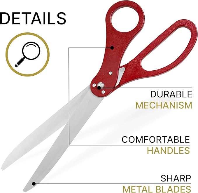 25" Giant Scissors for Ribbon Cutting Ceremony Ribbon Cutting Scissors for Special Events Inaugurations and Ceremonies