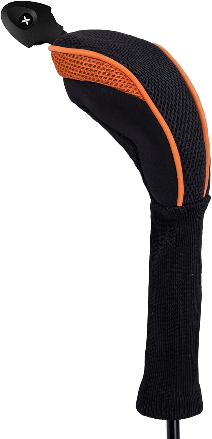 Andux 4 Pack Long Neck Golf Hybrid Club Head Covers Dial No. Tag CTMT-01 | Mesh Breathable material | all the Same Size | Coloured Piping | Pull-On Closure