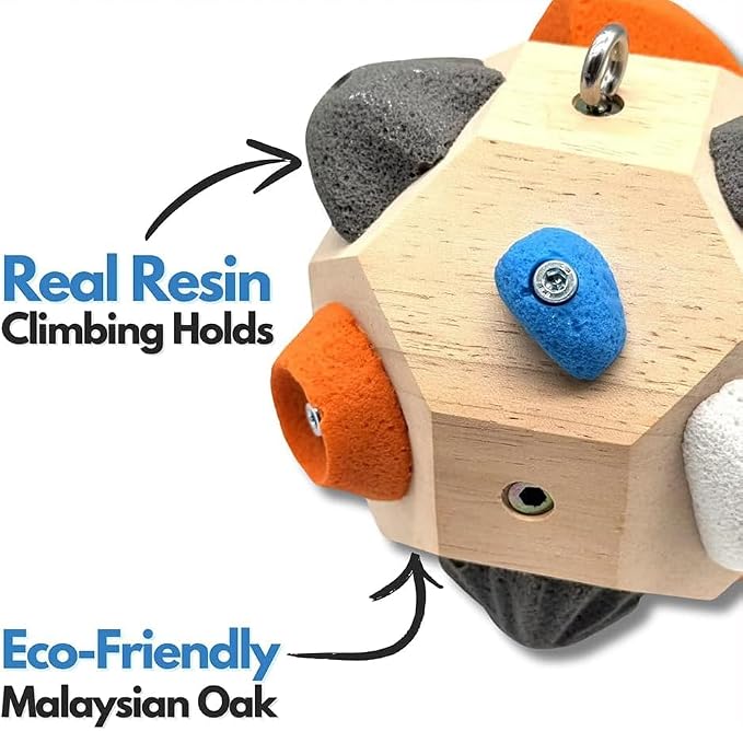 Handcrafted Boulder Block - Build Strength and Precision, Climbing Training Ball with 3D Rock Holds for Indoor and Outdoor Training, Put the Climbing Gym in Your Pocket!