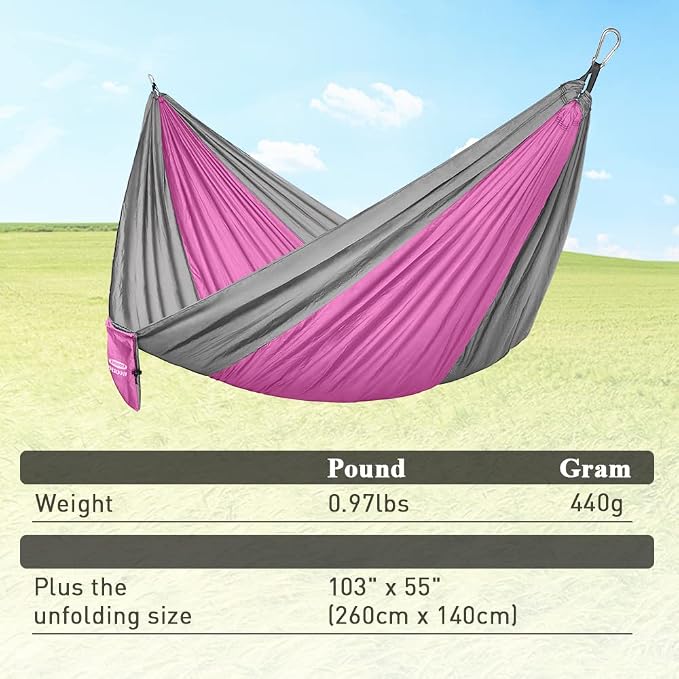 Forbidden Road Camping Hammock 400lbs Capacity Portable Hammock for Outside, Backyard, Travel, Backpacking, Beach
