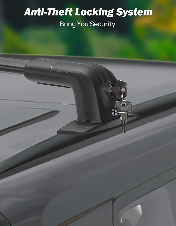 JOYTUTUS 300lbs Heavy Duty Lockable Car Roof Rack Cross Bars Compatible with Toyota Grand Highlander 2024-2025 with Flush Side Rails, Aluminum Alloy Roof Rails Roof Carrier Luggage