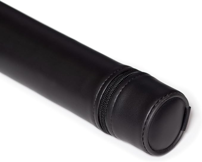 McDermott 1x1 Hard Round Vinyl Pool/Billiard Cue Case - Black w/Clover