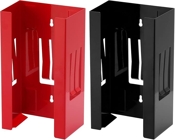 CASOMAN 2-Pack Magnetic Glove & Tissue Dispenser, Black & Red, 8LB Capacity, Wall Mount, Glove Box Holder