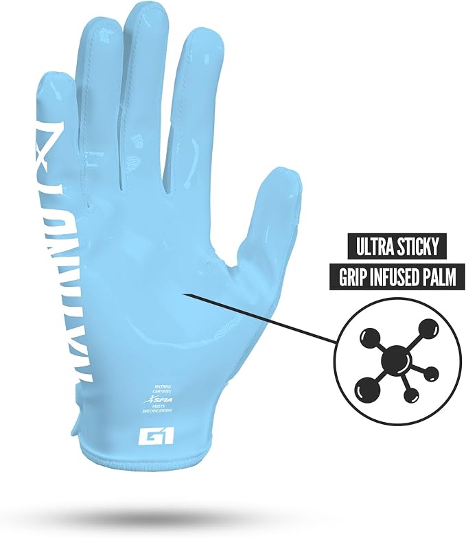 Nxtrnd G1 Pro Men's Football Gloves, Adult Sticky Receiver Gloves