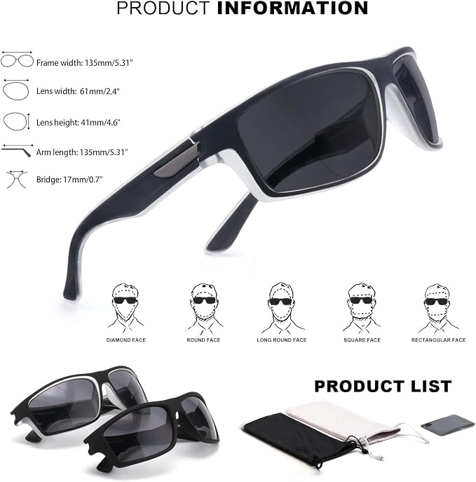 Missfive 2-Pack Mens Ultimate Bifocal Sunglasses with Readers Built In Sporty Upgraded Wrap Frame, UV400 Protection Driving & Reading Glasses for Outdoor +2.25