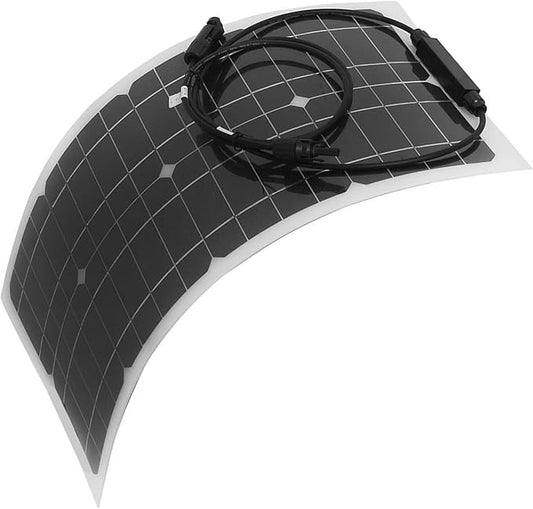 FECAMOS 100W Portable Solar Panel, Lightweight 100 Watt Solar Panel Flexible Outdoor Power Supply for RV
