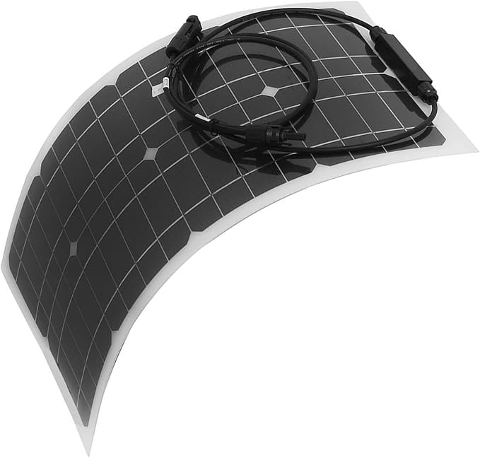 FECAMOS 100W Portable Solar Panel, Lightweight 100 Watt Solar Panel Flexible Outdoor Power Supply for RV