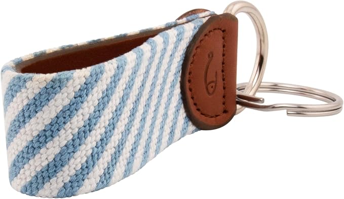 Leather Hand-Stitched Needlepoint Key Fob or Key Chain