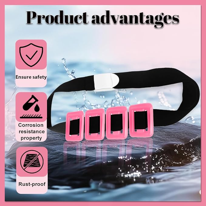4Pcs Dive Weights Belt Pink Coated Diving Weight Block for Scuba Diving Coated Dive Weights Nylon Dive Belt with 1 Metal Quick Release Buckle for Free Diving Underwater Operations