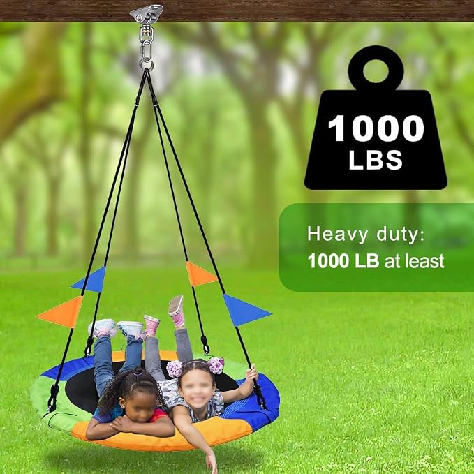 BeneLabel Silent Swing Hanger with Bearing Stainless Steel Hanging Chair Mount 1000 LB Capacity Swing Mount 360°Swivel Hook for Hammock Chairs, Porch Swings, Punching Bags