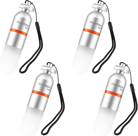 SecurityIng 4Pcs Scuba Dive Strobe Signal Light, Mini Tank Light Night Dive Marker Light, Underwater 150M LED Flashing Safety Light Beacon Diving Light with AAA Battery -White