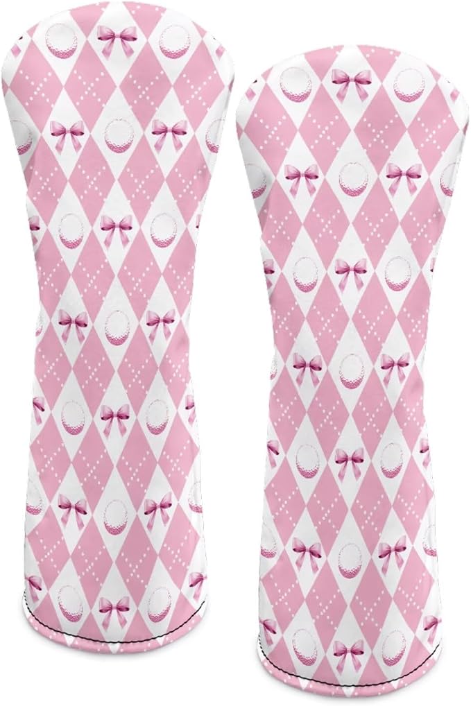 Rnyleeg Golf Club Head Covers for Women Driver Head Cover Leather Fairway Wood Headcover Hybrid Headcovers for Golf Clubs