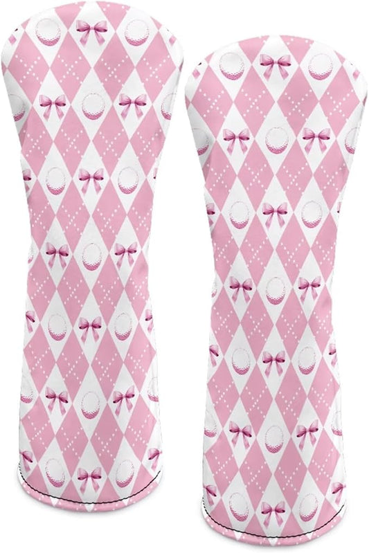 Rnyleeg Golf Club Head Covers for Women Driver Head Cover Leather Fairway Wood Headcover Hybrid Headcovers for Golf Clubs