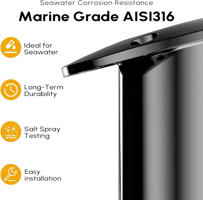 Fishing Rod Holder 2 Pack, 316 Stainless Steel 15/30/90 Degree Rod Holders for Fishing Boat, Flush Mount with Cap, Heavy Duty