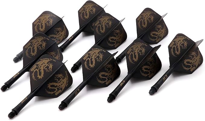 CUESOUL 3 Sets Integrated Dart Shaft and Flights,Dart Shaft Length 21mm/28mm/33mm